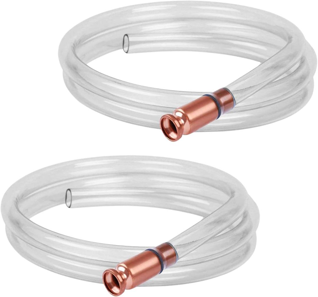 Wadoy Self-Priming Siphon Hose Pump Kit - 6FT 1/2" Valve Liquid Transfer Hose for Gas, Oil, Water, Aquarium, Fuel - Food Grade Silicone Tubing, Universal Fit for Jugs, Barrels, Tanks(2 Pack)
