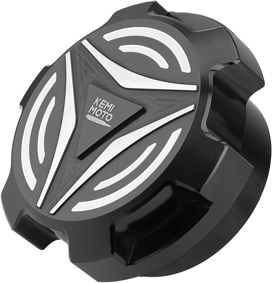 KEMIMOTO Aluminum Gas Fuel Cap Compatible with Polaris Slingshot 2015-2026, Fuel Tank Lid Oil Cover Accessories Replace #2521278, Fits S LE R S SLR GT (Black)
