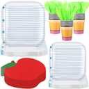 Back to School Party Decorations Notebook Paper Plates Apple Napkins Cups Disposable Tableware Set for First Day of School Preschool Kindergarten Classroom Preschool Party Supplies, Serves 25
