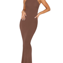 REORIA Women's Basic Summer Sexy Lounge Tank Long Dress Elegant Sleeveless Halter Neck Bodycon Maxi Dresses Size M
