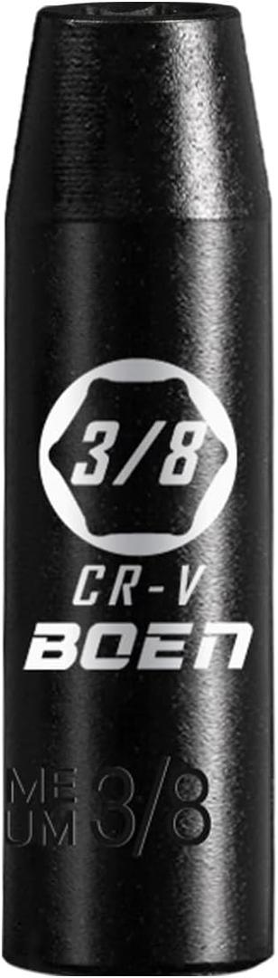 4 x BOEN 1/2" Drive Deep Impact Socket,3/8 Inch Premium Socket,SAE,6 Point,Cr-V Steel with Laser Marking - Strong and Durable (9.5 mm)