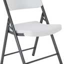LIFETIME 42804 Commercial Grade Folding Chair, 4 Pack, White Granite, 21.4"D x 19.1"W x 34"H