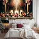 The Last Supper Backdrop 8x6ft Jesus Banner Christian Religious Background Biblical Wall Decor Church Easter Prayer Worship Indoor Outdoor Photography Display for Faith Celebration