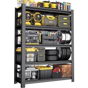 ErgoNova Garage Shelving 1800LBS Heavy Duty Shelving Units and Storage Shelves Adjustable 3 Tier Metal Shelving for Kitchen,Utility Room and Basement, 24" D x 47.24" W x 51.2" H, Black