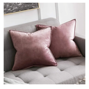 MIULEE Pack of 2 Decorative Velvet Throw Pillow Cover Soft Jam Pillow Cover Soild Square Cushion Case for Sofa Bedroom Car 18x 18 Inch 45x 45cm