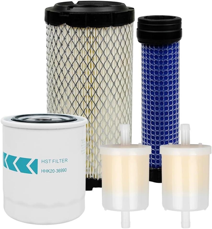 Filter Maintenance Kit HHK20-36990 K1211-82320 K2581-82311 12581-43012 Suitable for Kubota BX22 BX23 BX24 BX25 BX25DLB BX2200 BX2230 BX2350 BX2360 BX2370 Air/Fuel/Oil Change Kit