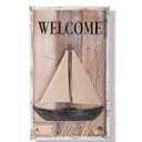NAUTIMALL Wooden nautical wall decor shabby chic rustic vintage 3d wall art coastal artwork light model ship beach decoration for living room lake house ocean bathroom sea boat ornament