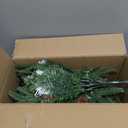 2 Pack Christmas Tree Urn Filler, Lighted Artificial Xmas Pine Trees with Tripod Stake, Light Up 8 Modes & Timer, Battery Powered Outdoor Planter Filler Festival Holiday Home Decor