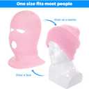 2 Pieces 3-Hole Full Face Mask Cover Ski Mask Winter Balaclava Cap Knitted Face Cover for Winter Outdoor Sports (Black)