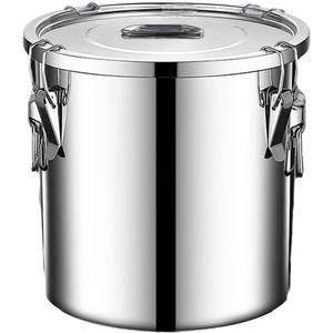 304 stainless steel food storage containers with lids lock clips airtight container large airtight for rice flour sugar grain coffee bean storage containers Kitchen jar (3.17gal/12L)