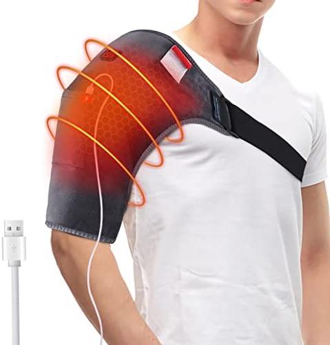 Comfheat Heated Shoulder Wrap USB Shoulder Heating Pads for Shoulder Pain Upper Arm Muscle Relief, FSA HSA Eligible, 3 Heating Settings Portable Shoulder Heat Pad