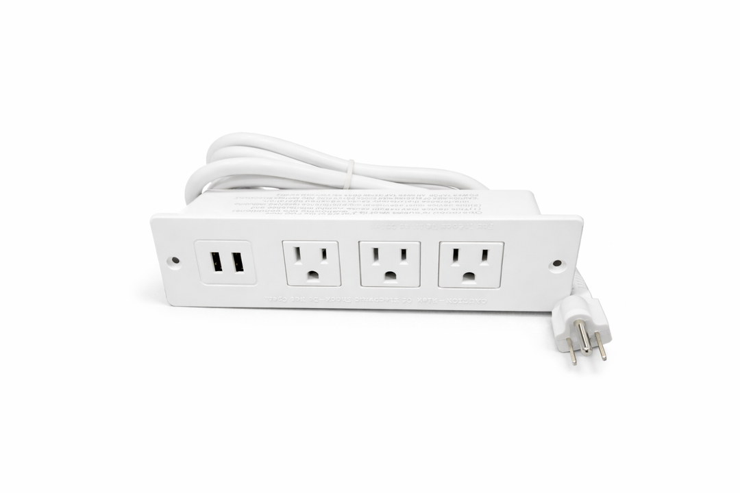 Desk Power Strip with USB Recessed Mounted Desktop Power Outlet 3 Outlets 2 USB Ports Flat Power Plug, Charge Station for Table Cabinet Sofa Counter