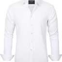J.VER Men's Dress Shirts Solid Long Sleeve Stretch Wrinkle-Free Formal Shirt Business Casual Button Down Shirts (Large, White)