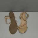 Greatonu Womens Flat Sandals Slip On Summer Gladiator Open Toe Braided Slingback Shoes (9, Beige)