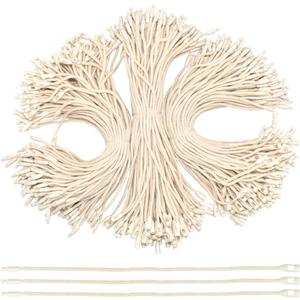 300Pcs 7.6inch Cotton Gift Clothing Price Tag String Hang Tag String Hanging Rope Snap Lock Pin Loop Fastener Hook Ties Fast to Attach for Clothes Tags Shoes Snap Lock Luggage Label (White)