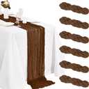 6 Pack Cheesecloth Table Runner 20 x 120 Inch Brown Boho Gauze Cheese Cloth Table Runners 10 FT Long Rustic Sheer Table Decorations for Wedding Party Baby Bridal Shower Birthday Holiday Home