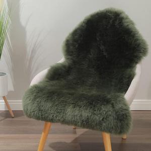 LLB Genuine Sheepskin Area Rug Wool Rug Fur Carpet Fluffy Shaggy Fur Rug for Living Room Kids Bedroom Real Sheepskin Throw Lambskin Rugs Sofa Mat Chair Seat Covers (Dark Green, 2 x 3 ft Sheepskin)