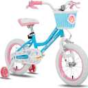 JOYSTAR Angel Girls Bike for Toddlers and Kids Ages 2-13 Years Old, 12 14 16 18 20 Inch Kids Bike with Training Wheels & Basket, 20 24 Inch Girls Bicycle with Handbrake & Kickstand