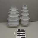 44 PCS Plastic Food Storage Containers with Lids Airtight, BPA-Free Leakproof Meal Prep Containers Reusable,Microwave & Dishwasher & Freezer Safe,Includes Labels & Pen (Black 22 Pack)