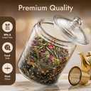 1 Gallon Glass Cookie Jar with Lid Glass Jar with Lid - Airtight Food Storage Container for Cookies, Candy, Flour, Dog Treats Clear Large Kitchen Jar for Pantry - Glass Containers with Lids
