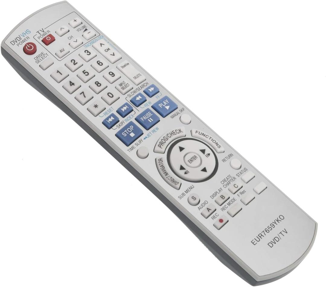 AIDITIYMI EUR7659YKO Replace Remote Control fit for Panasonic DVD VCR Recorder DMR-ES15 DMR-E35V DMR-ES30V DMR-ES10 DMRES15 DMRES30V DMRES10 DMRE35V