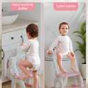 Potty Training Seat with Step Stool Ladder, Potty Training Toilet Seat with Soft Seat Splash Guard, Adjustable Height, 2 in 1 Potty Seats for Toddlers Kids Boys Girls (Pink)