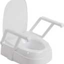 Drive Medical PreserveTech Universal Raised Toilet Seat with Handles, White
