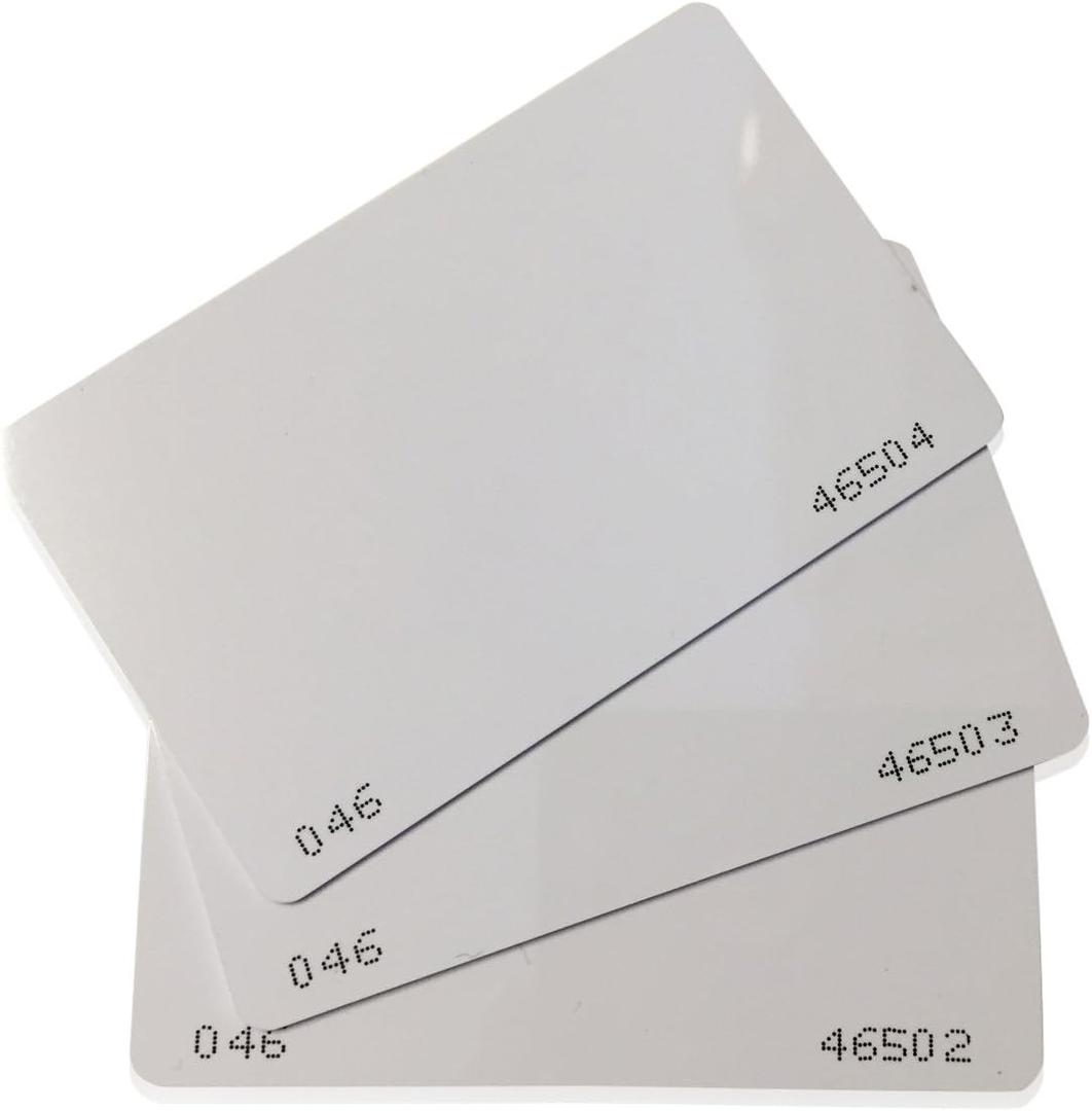 100 pcs 26 Bit Proximity CR80 Cards Weigand Prox Blank Printable Swipe Cards Compatable with ISOProx 1386 1326 H10301 format readers. Works with the vast majority of access control systems
