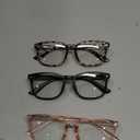 MEETSUN Blue Light Blocking Glasses, Anti Eye Strain Headache (Sleep Better),Computer Reading Glasses UV400 Transparent Lens (Black+Leopard+Pink / 3 PACK, 53)