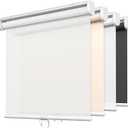 LazBlinds No Tools No Drill Cordless Roller Shades, Light Filtering Window Sheer Shades Transparent UV Protection Roll Up Blinds for Windows, 45'' W x 72'' H, White