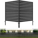 2 Panel No Dig Privacy Fence Screen, 48" H × 48" W Metal Outdoor AC Fencing