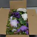 DearHouse 2Pack Artificial Peony Flower Garland - Silk Peony Garland with Purple White Flowers for Wedding Party Table Decoration, 6ft/ Strand(White&Purple&Dark Purple)