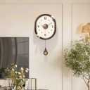 Wood Wall Clock Decorative for Living Room Decor 14 Inch Modern Design - Quiet Battery Operated Wall Clock Non Ticking Analog Quartz Movement, for Farmhous,Kitchen,Bedrooms, Small