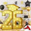 4.5FT Graduation Decorations 26 Light Up Numbers Graduation Cap with Lights, Gold Mosaics Marquee 26 Number Frame Pre-Cut Board Kit for Class of 2026 High School College Graduation Party Decorations, Small
