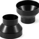 Therwen 2 Pcs 6 to 4 Inch Duct Reducer Increaser ABS Air Duct Adapter Fan or Dryer Vent Adapter HVAC Pipe Connector for Inline Ventilation System, 150 mm to 100 Mm (Black)