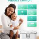 Baby Wipes Warmer, Larger Capacity Wipe Dispenser, Even Heating Diaper Wipe Warmer with Night Light, On/Off Switch, White