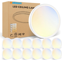VOLISUN 12Pack 5CCT LED Flush Mount Ceiling Light, 7 inch Dimmable Ultra-Thin LED Ceiling Light Fixture, 3000K-6500K Selectable, 15W LED Ceiling Lights for Bedroom, Kitchen, Closet and Hallway (White)