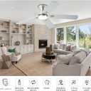KNUN Ceiling Fan with Light,52 Inch Low Profile Ceiling Fans with Remote Control and App,3 Color Dimmable LED, 6 Speeds DC Reversible,Noiseless, Flush Mount Ceiling Fan for Bedroom, Patio
