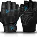 MOREOK Workout Gloves Padded Weight Lifting Gloves for Men/Women Black-XXL