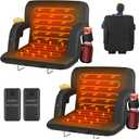 HOPERAN Dual-Sided Heated Stadium Seats for Bleachers with Back Support, 20000mAh Power Bank Included Stadium Chair, 3 Levels Heating Stadium Seating for Bleachers Seat with Backrest, 25"