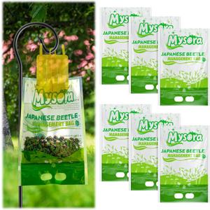 6 Pack Japanese Beetle Trap Bag Refills, Reusable Japanese Beetle Trap Replacement Bags for Backyard Garden Farm Outdoor Use - Easy to Install (Collection Bags Only)