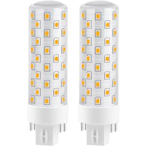 GX24Q LED Bulbs, 3000K Warm White, 4-Pin Base CFL Light Bulb Replacement for 13W 18W 26W Compact Fluorescent Bulb in Bathroom Vent Fan, Kitchen Hood 10W 2-Pack (Ballast Removed Required)
