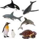 Terra by Battat  Toy Sea Animals  Realistic Whale, Dolphin, Penguin & More  Detailed Ocean Creatures for Sensory Bins  Sea Life Animal Set with 15 Pieces  Great for Imaginative Play 3+ Years