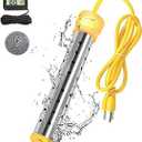 Immersion Water Heater, with 304 Stainless Steel Cover Intelligent Temperature Control and UL Certification Portable Bucket Heater Heat 5 Gallons of Water in Minutes