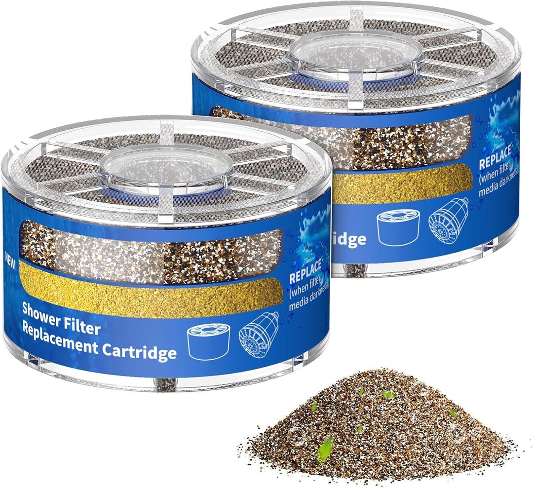 Shower Filter for Sprite, 2 Pack Shower Head Filter Replacement Compatible with Sprite Showers, Shower Water Filter Replacement Cartridge (12-Month Supply)