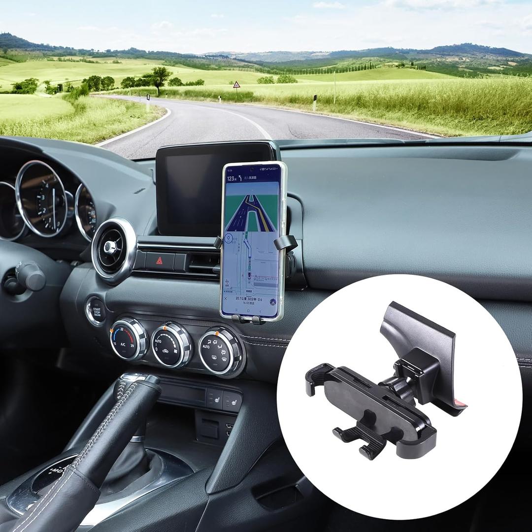HAPPYHORSE Car Phone Holder Compatible with Mazda MX-5 ND 2016-2024Central Control Air Vent Car Phone Holder Mount Mobile Phone Holder Accessories (Style B)