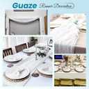 6 Pack White Cheesecloth Table Runner 20 x 120 inch Gauze Table Runners 10 FT Long,Semi Sheer Boho Cheese Cloth Fabric Table Runner Bulk for Wedding,Party,Baby Shower,Bridal Shower Decoration