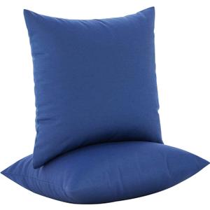 JMGBird Water-Resistant Outdoor Pillows Set of 2, 18x18 inch Durable Navy Blue Throw Pillows with Inserts for Patio Furniture