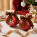 4 x Christmas Ribbon for Gift Wrapping - Brown Velvet Ribbon 3/8" * 10Yard - Vintage Christmas Ornaments Decor Bows Making - Christmas Tree Ribbon