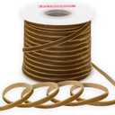 Nylon Khaki Velvet Ribbon Single Faced,1/4 Inch X 50 Yards Spool